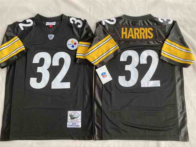 Men's Pittsburgh Steelers #32 Franco Harris Black Stitched Football Jersey